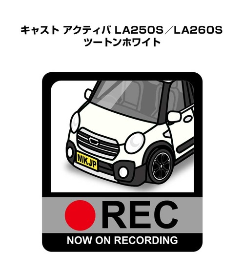 ダイハツ キャスト アクティバ LA250S／LA260S ツートンホワイト ボディ25色設定 ドラレコRECステッカー