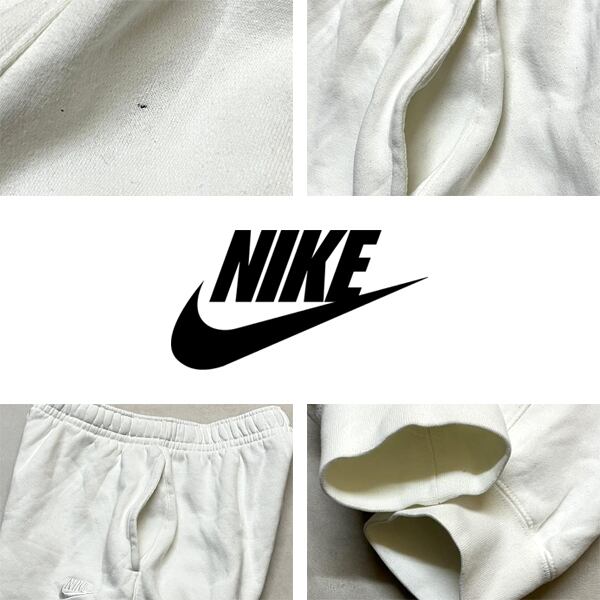1点物◇ナイキNIKEポケット付き白スウェットパンツ古着メンズM