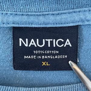 【NAUTICA】刺繍ロゴ Tシャツ ワンポイント XL ワイドサイズ くすみカラー ノーティカ US古着 アメリカ古着