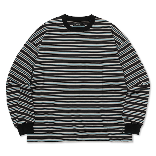 ROTOL / WIDE BORDER TWIST LONG SLEEVE(MIDNIGHT)