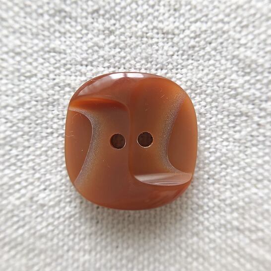 『6個セット』スクエア ブラウングラデーション 2穴 20㎜