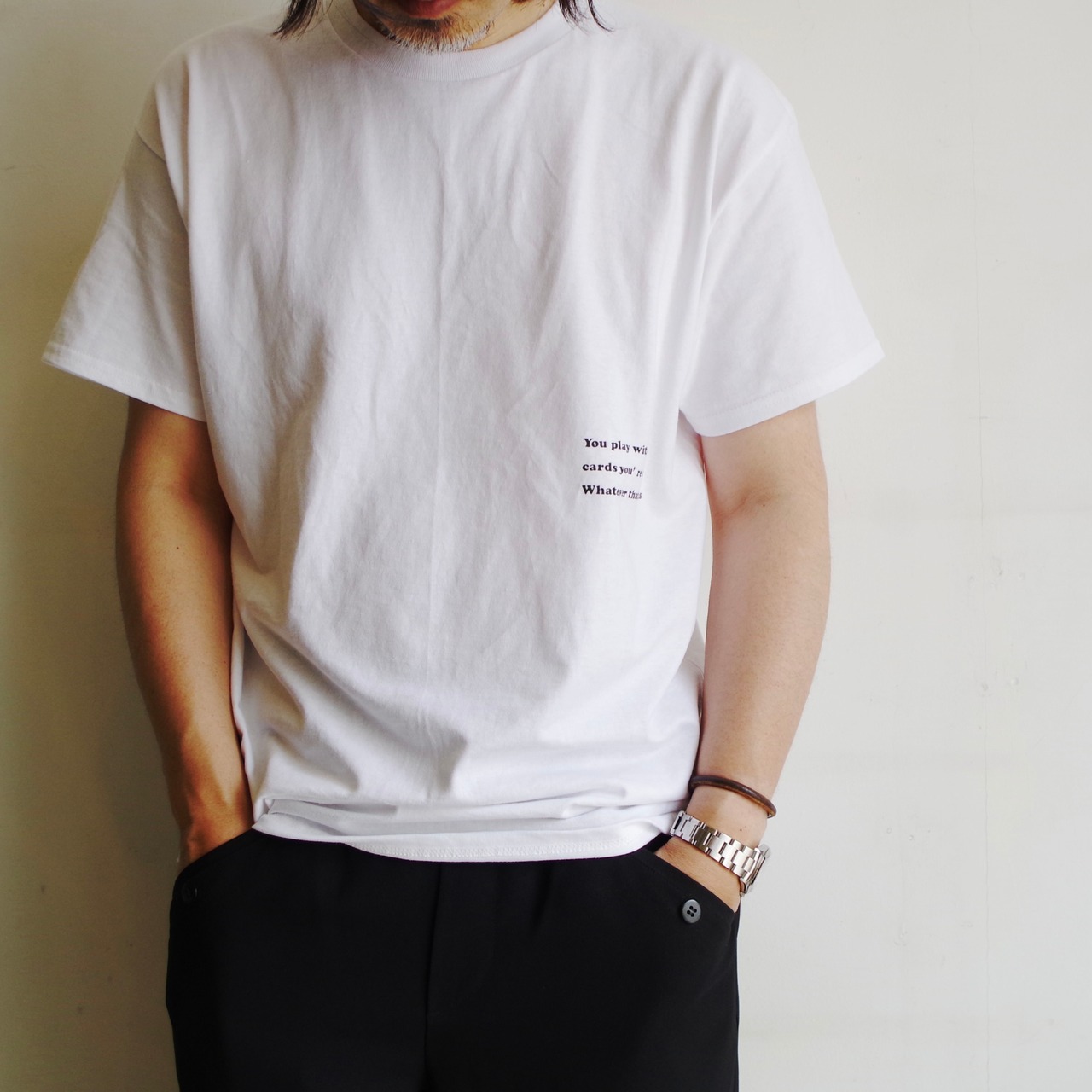 one f NUTS Tee White × Black