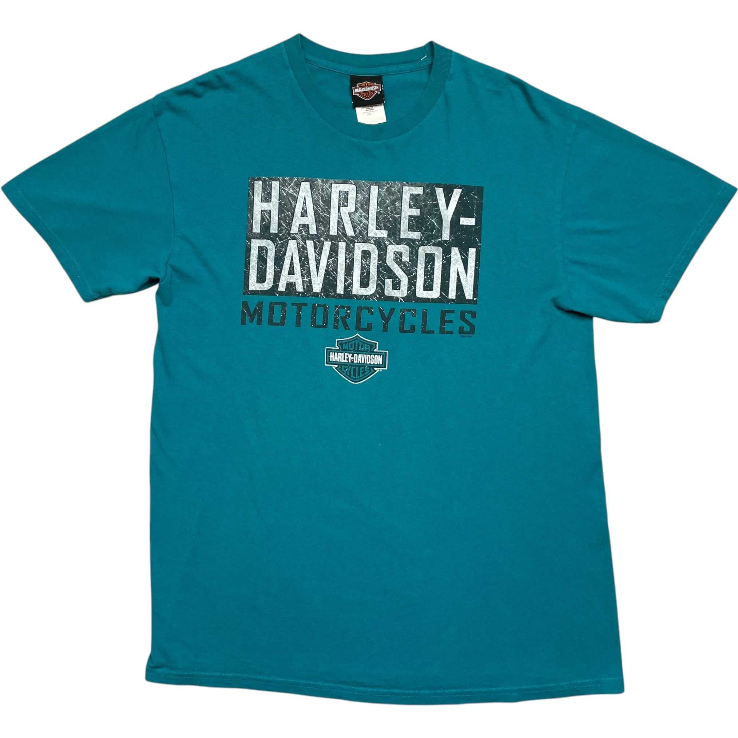 《L》 Harley-Davidson ハーレーダビッドソン Tシャツ ライトブルー プリントデザイン no.10136