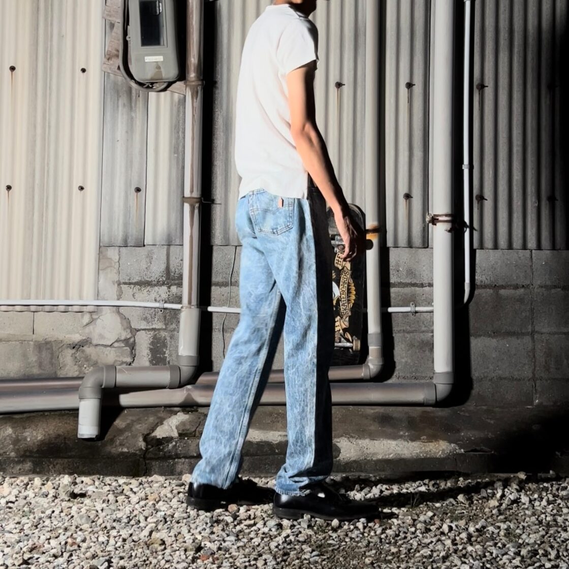 90s “Levis 501” W31L32 chemical washed denim pants made in usa 80 