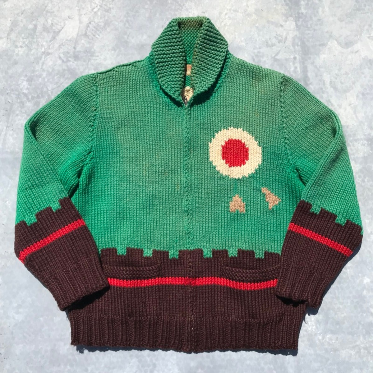 50s 60s Mary Maxim カラーカウチンセーター カーディガン ターゲット 