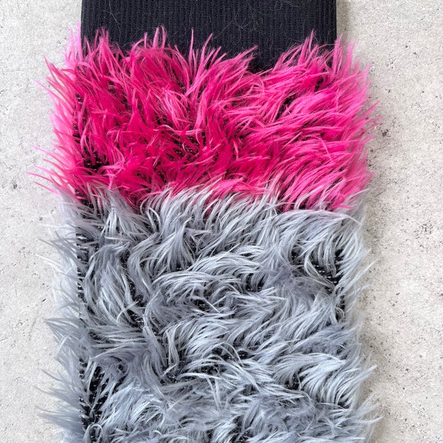 FAKUI / 【22-24cm】fur bicolor  socks FK-240