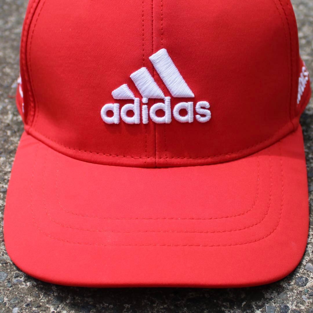 【FREE size】adidas GOLF ロゴ 3ライン オール刺繍 アジャスターキャップ