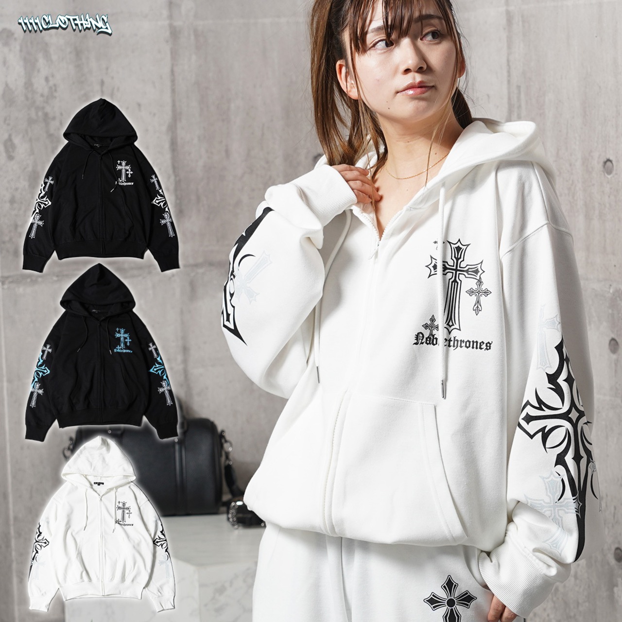 ◆クロスデザイン ZIPパーカー◆wi-423032