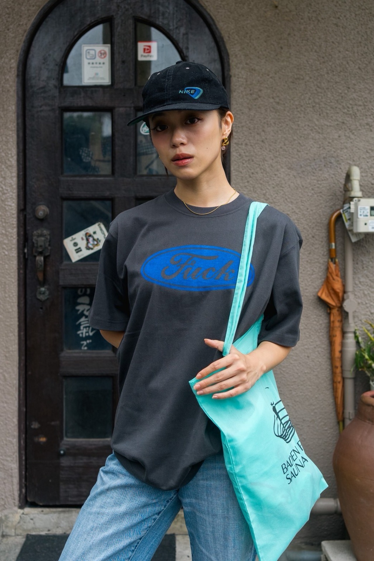 90s NIKE Deadstock Black Corduroy Cap / Delta Embroidery