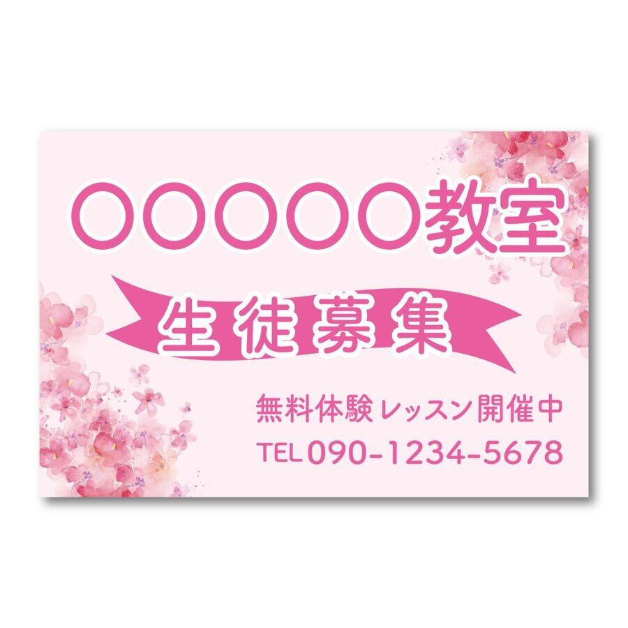 教室看板 生徒募集中看板 教室名自由記載 書体丸ゴシック プレート看板  アルミ複合板 穴あけ無料 屋外対応   sch0053