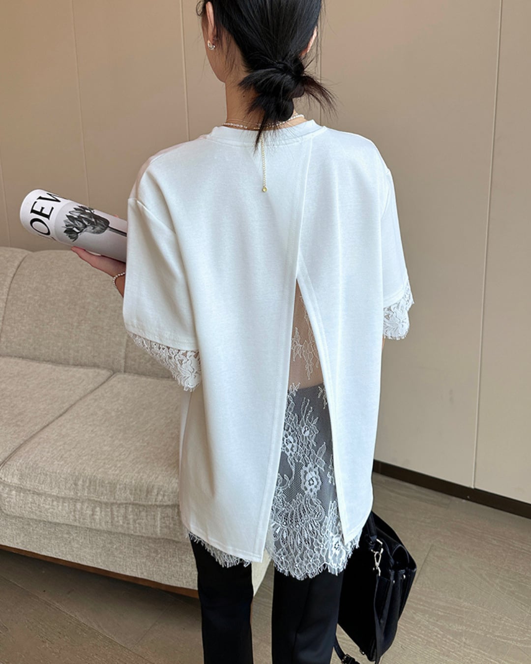 レースインナーバックオープントップス S25585