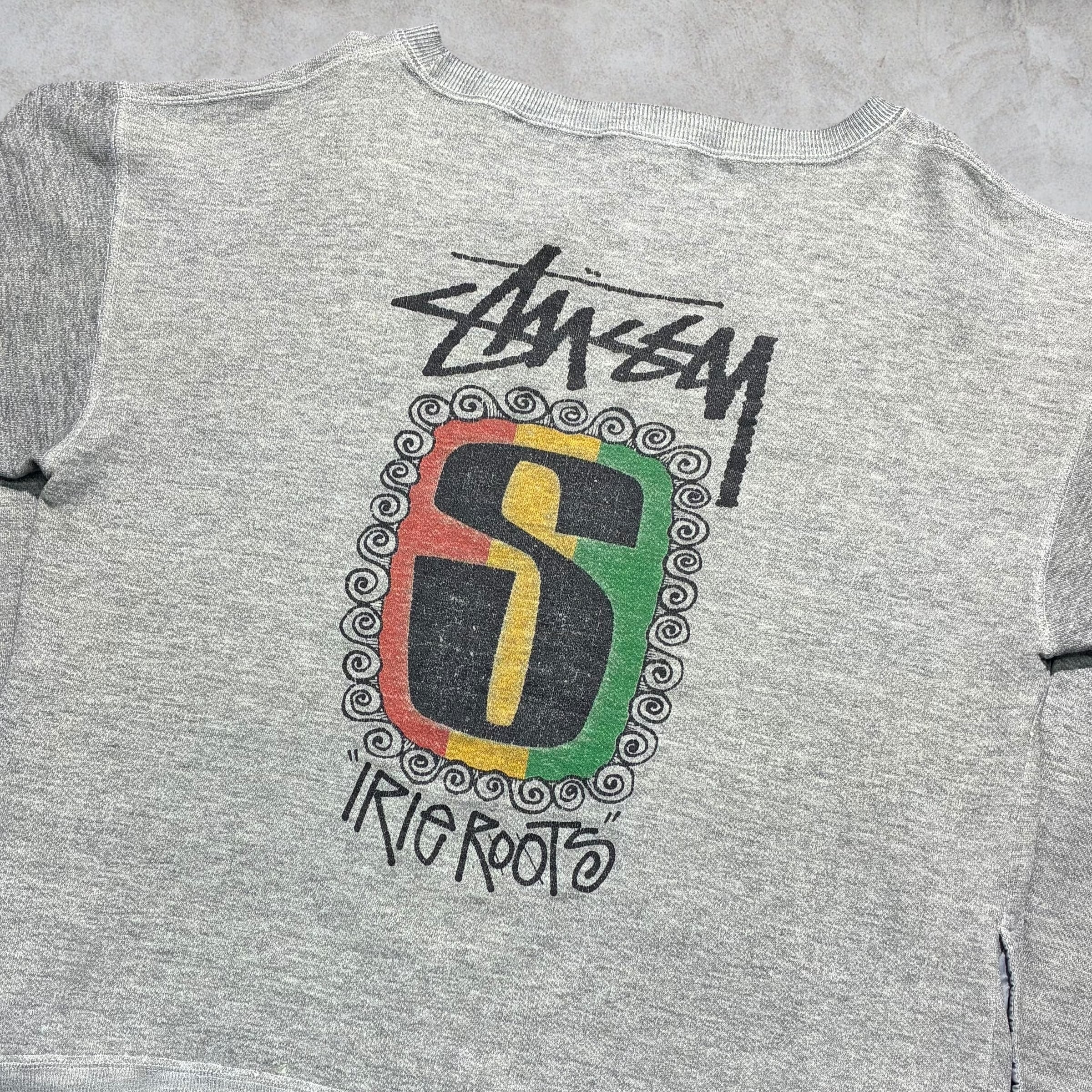80's~90's old stussy Rasta Sweat “黒タグ” “IRIE ROOTS” 