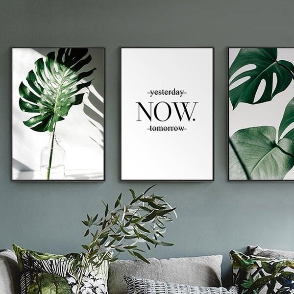 3枚SET】リーフキャンバスアート【30×40cm】絵画 パネルアート