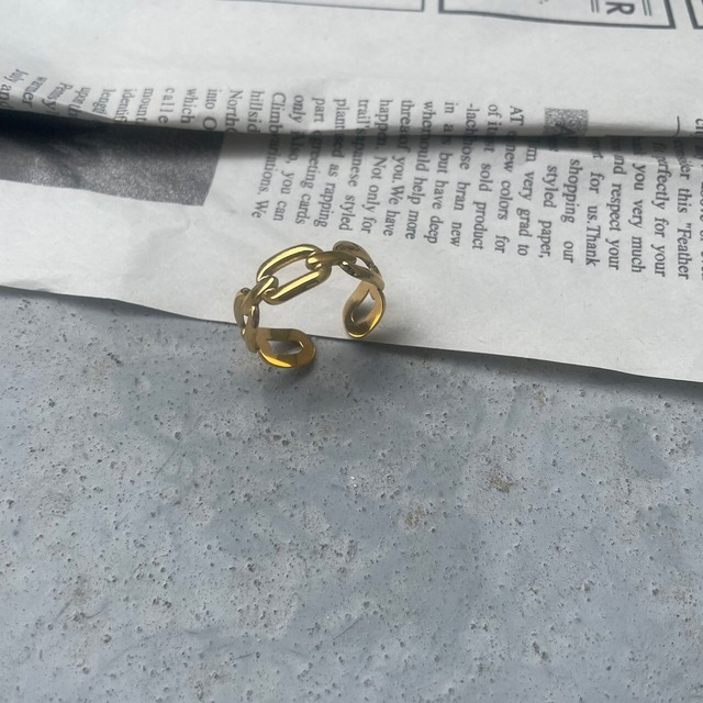 ss gold chain ring