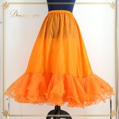 社交ダンス 衣装 スカート ペチコート チャコット Chacott オレンジ系 日本製 鮮やか 無地 重ね着 フリル 華やか ダンス衣装 2枚重ね 上品