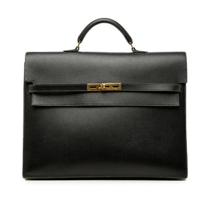 エルメス ケリーデペッシュ38 ハンドバッグ ビジネスバッグ ブリーフケース ブラック アルデンヌ レディース HERMES 【中古】