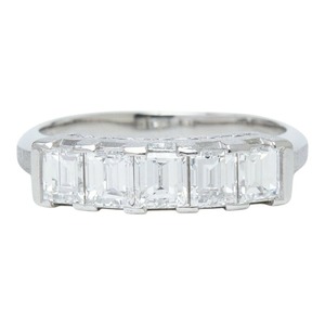 Pt900 プラチナ ダイヤモンド ダイヤ1.14ct 一文字リング リング 指輪 レディース 9.5号 【中古】