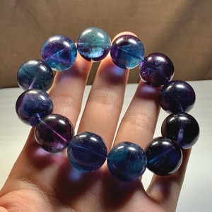 8.希少な大玉！約18mm☆幻想的な色合い！ブルーパープルフローライト ブレスレット