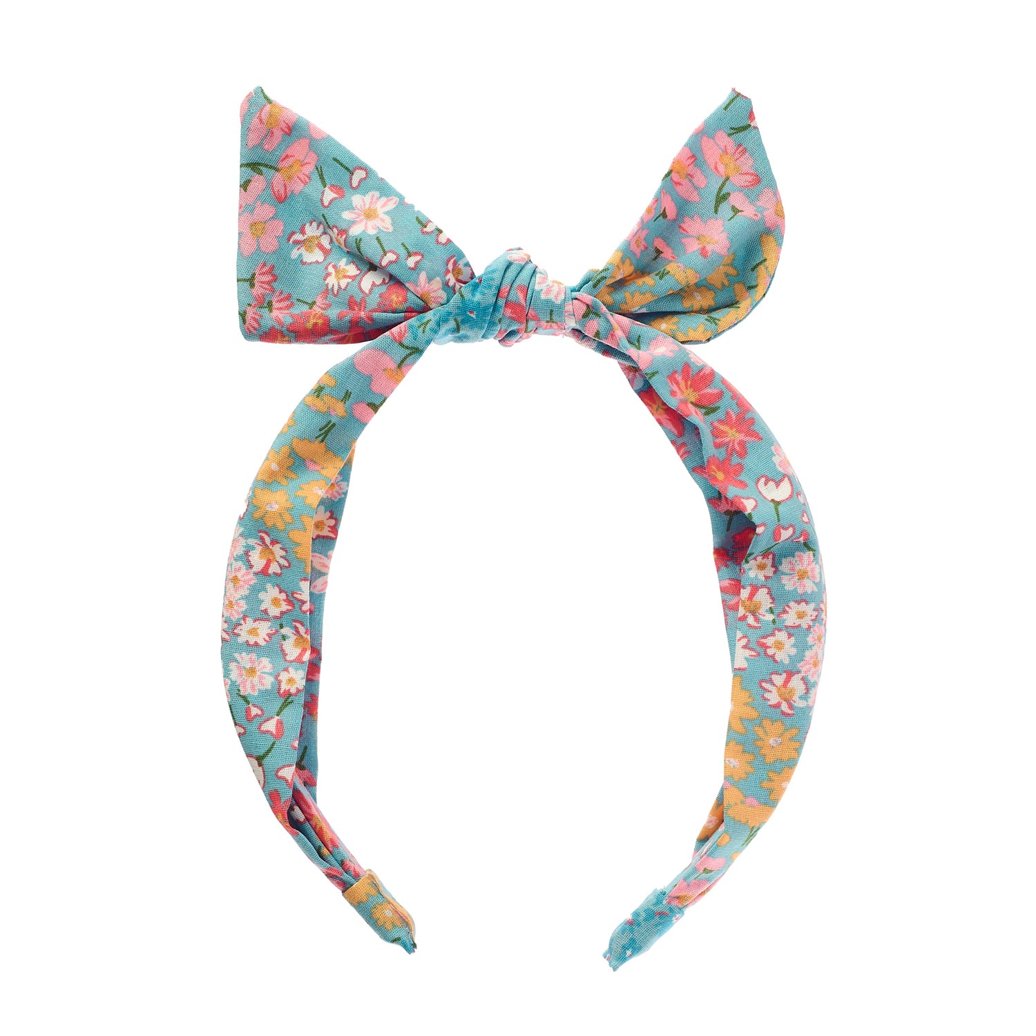 H2465B-Heidi Floral Tie Headband-BLUE