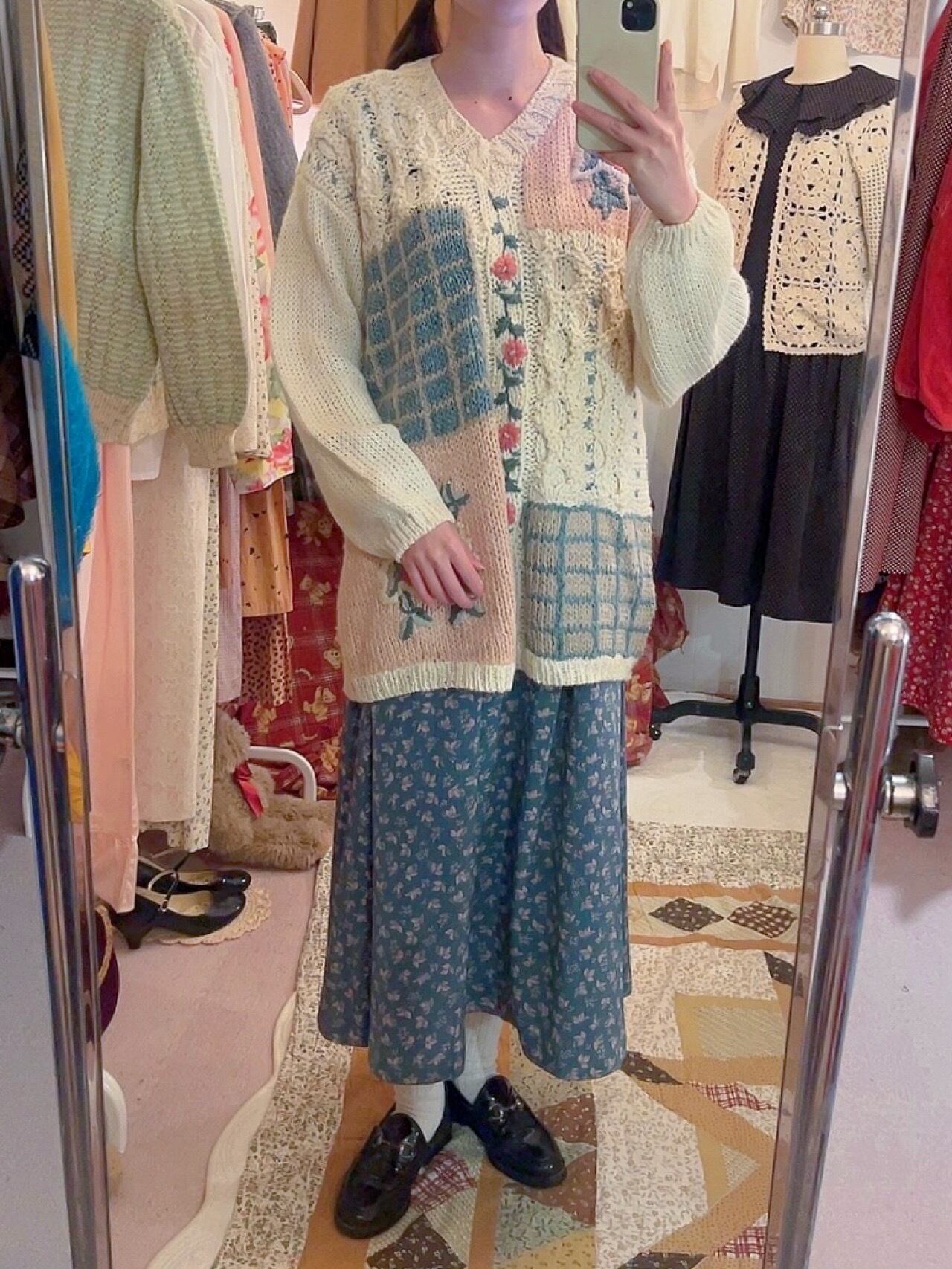 mini leaf green gather skirt