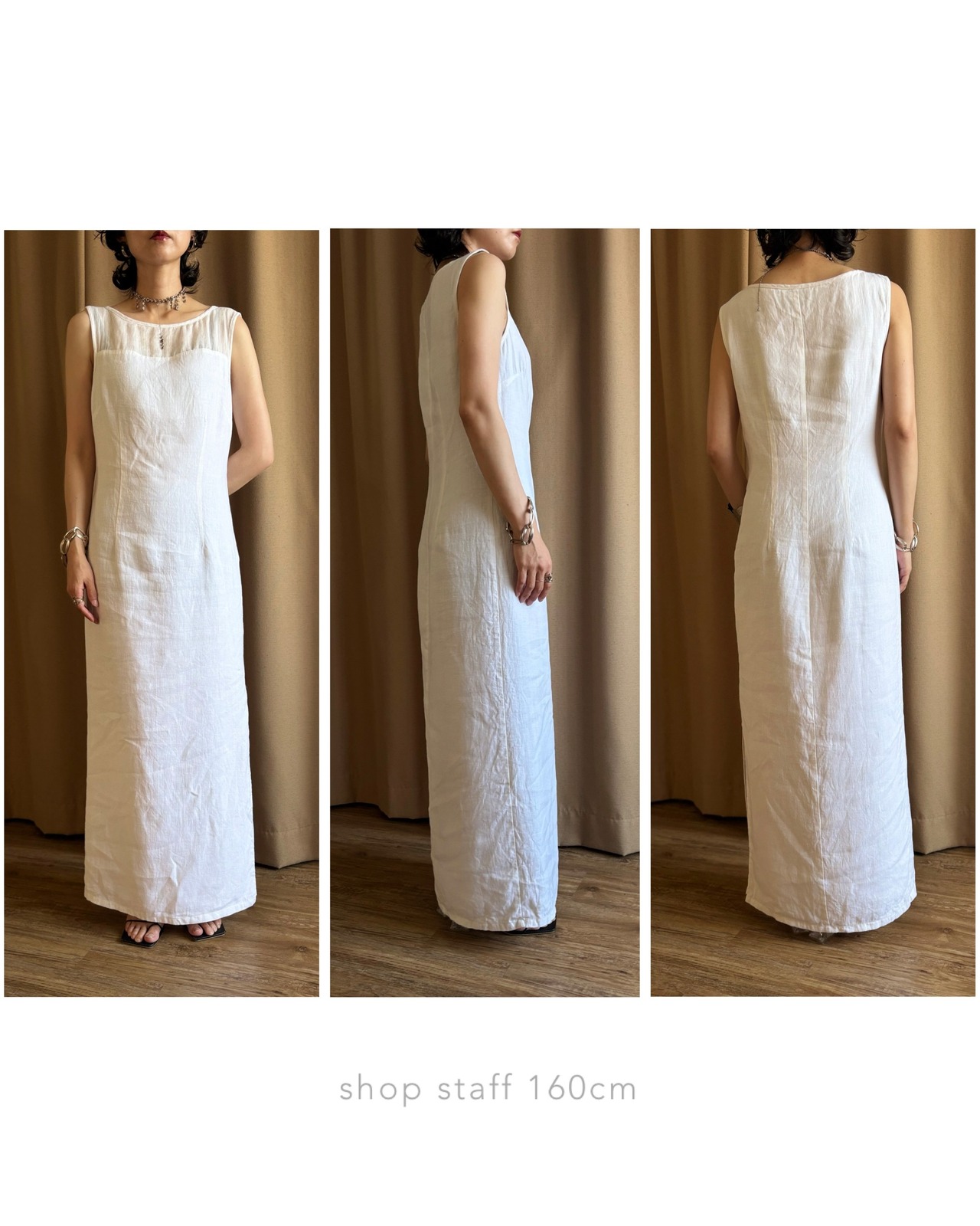 MADE IN U.S.A. white linen dress-5314-7