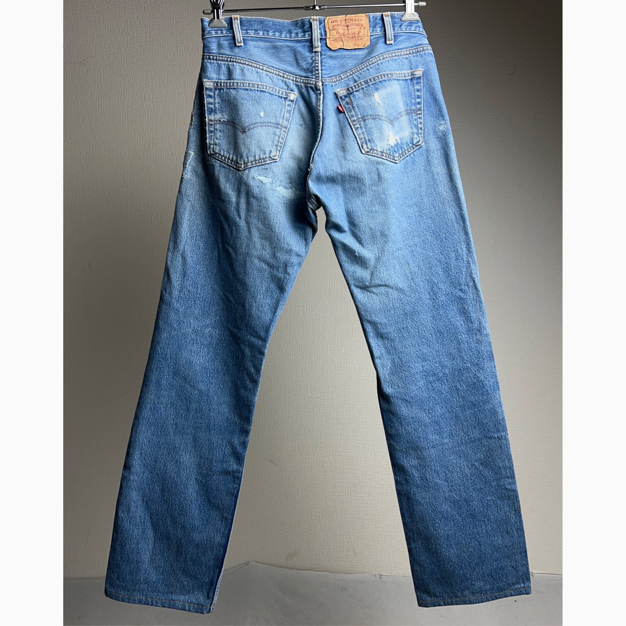 80's~ “Levi’s” 501 Damage Denim Pants W34 USA製 80年代 リーバイス ダメージデニムパンツ  リペア【0929A54】【送料無料】