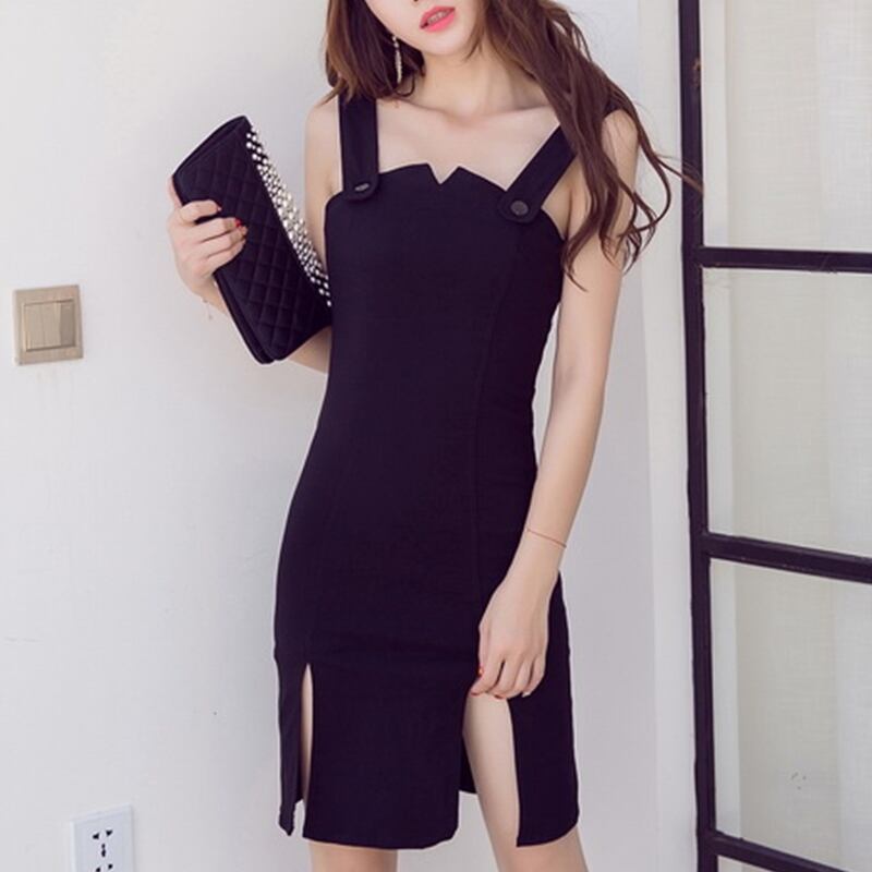 スリット入り ミニ丈 キャミソールワンピース