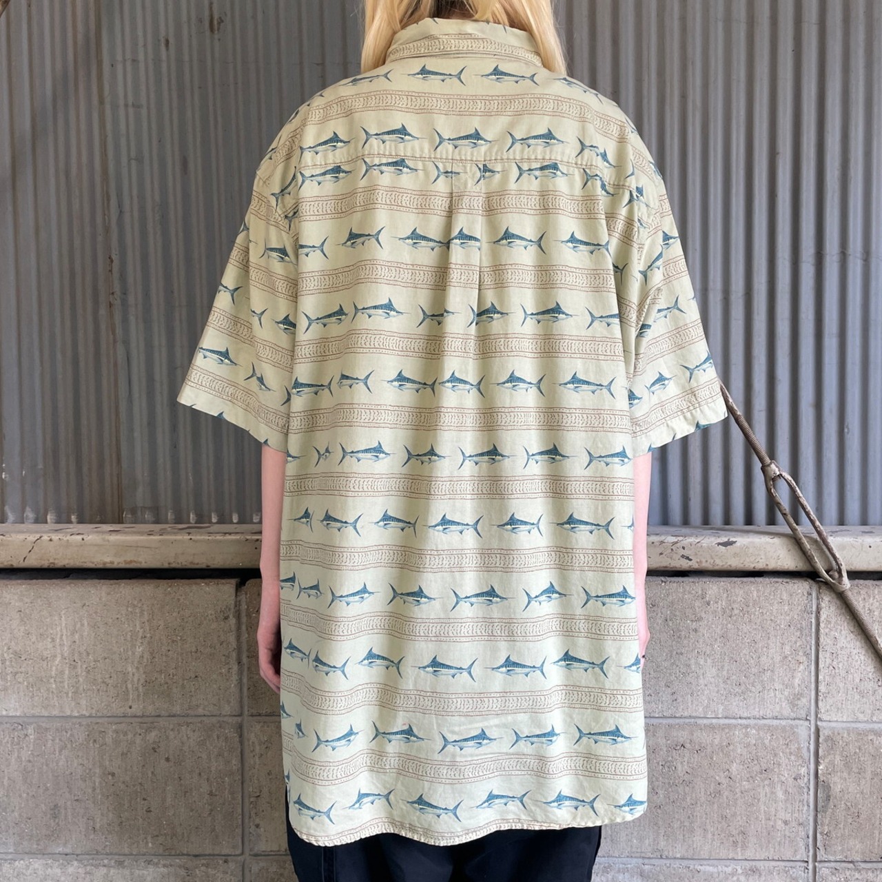 WOOLRICH ウールリッチ 半袖 コットン フィッシング 総柄シャツ メンズ 