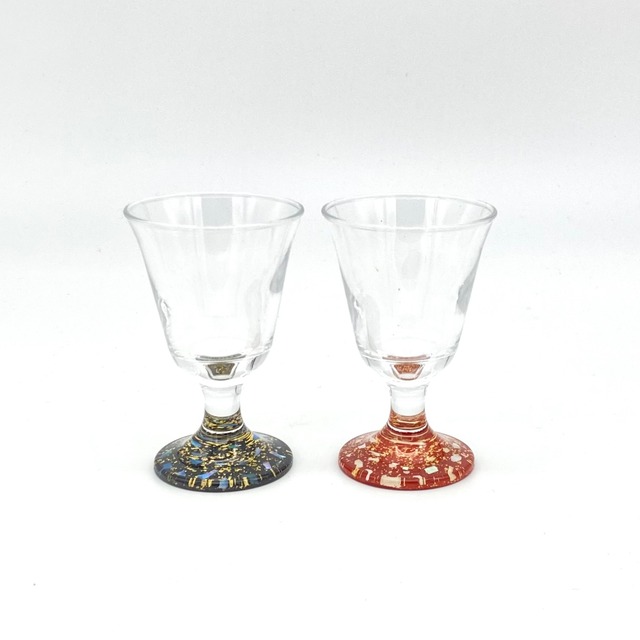 越前塗　蒔絵　ペア高台杯