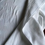 *リネン　マルチクロス　テーブルクロス　シーツ　ぶどうダマスク織　フランスリネン　かけつぎ有り 12Clda30