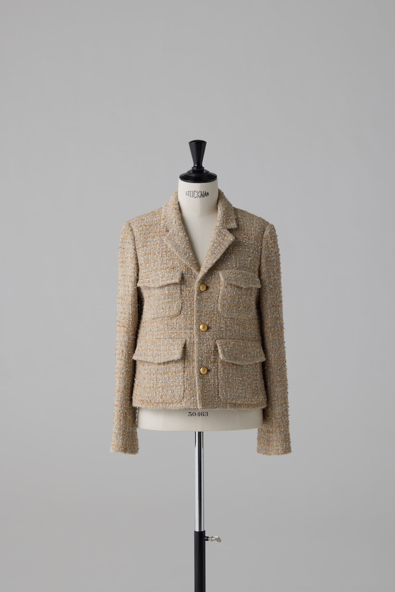 BEIGE TWEED SHORT JACKET 25FW38