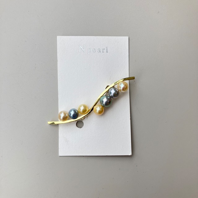 愛媛宇和島産  本真珠　パールブローチ　N pearl