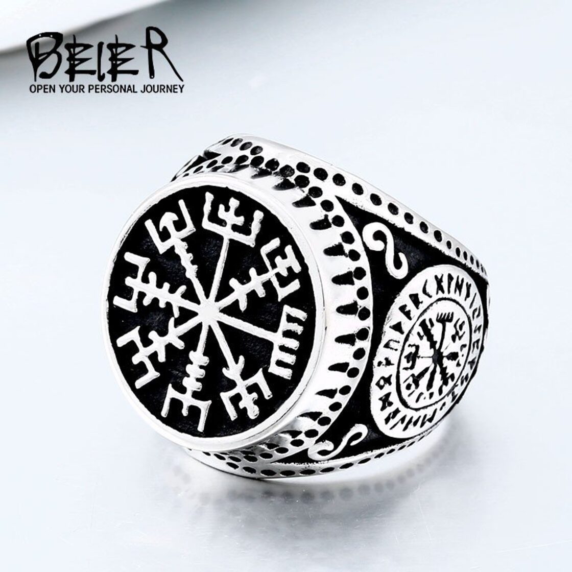 【送料無料】 メンズ リング 指輪 316L ステンレス ノルディック 舵 マジック アミュレット 10000417