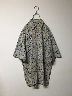 CAMPIA 総柄 アロハシャツ 半袖 ハイビスカス ボタニカル