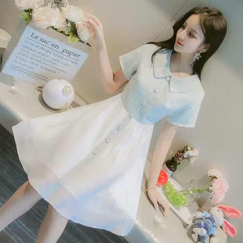 襟つき ショート丈 ふんわり ワンピース ミニ丈 大人 可愛い 襟つき ショート丈 ふんわり ワンピース ミニ丈 大人 可愛い