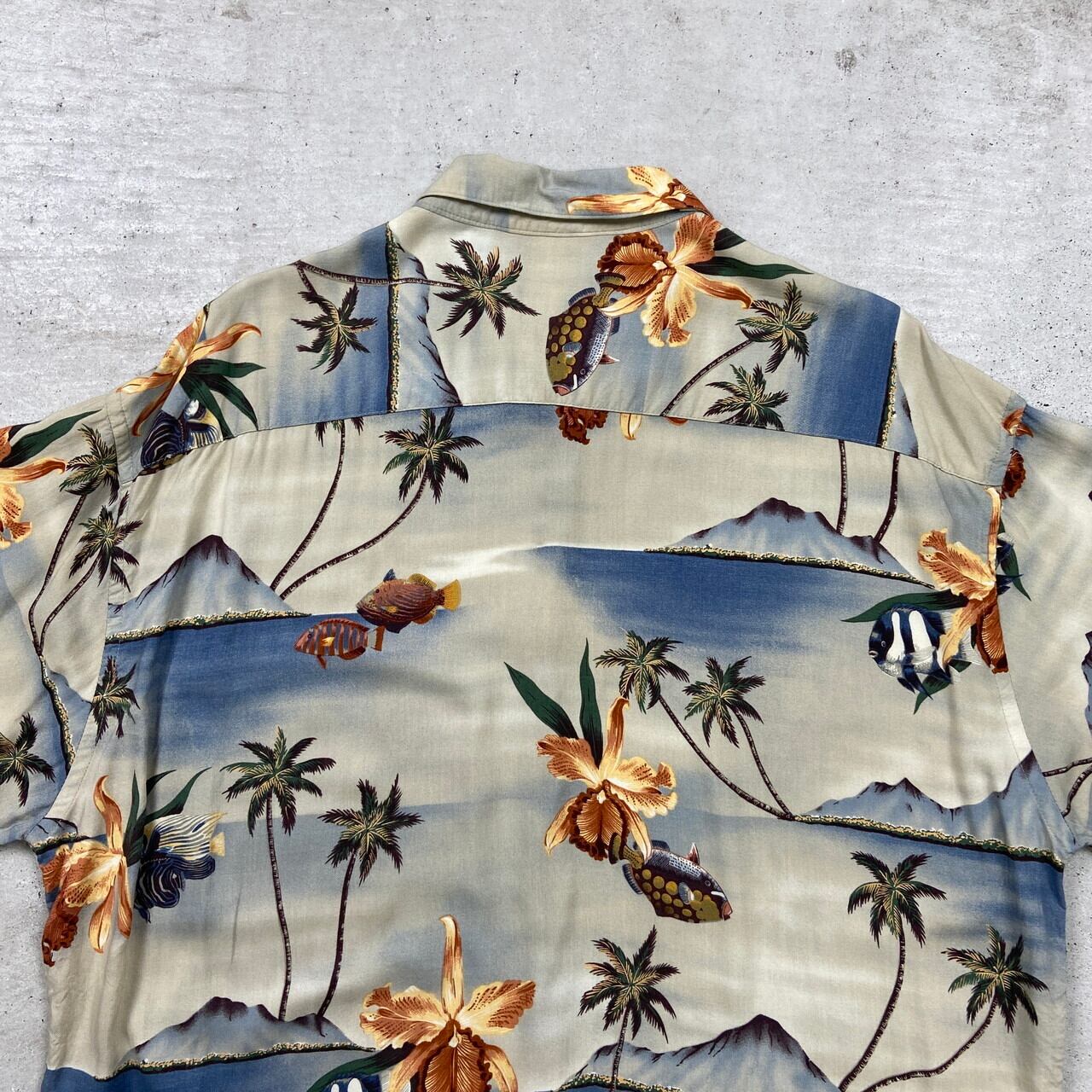 90s ポロバイラルフローレン オープンカラー アロハシャツ 2XL 総柄 半袖