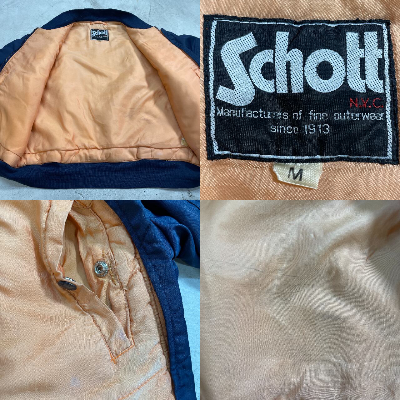 Schott ショット MA-1 ミリタリー フライトジャケット 民間品 Schott ショット MA-1 ミリタリー フライトジャケット 民間品