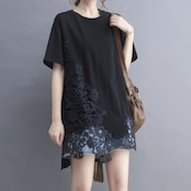 フラワーレース アシメ Tシャツ 30242