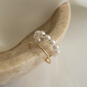 w pearl ear cuff【 2color 】