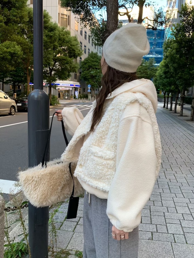 (予約) mellounge / Pony far vest 2color