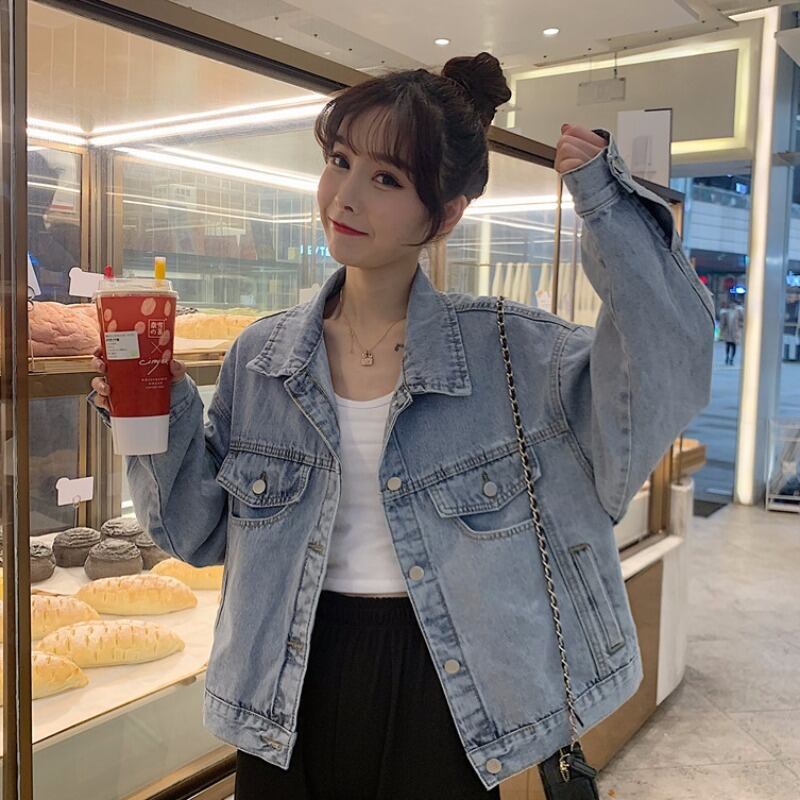 レトロルーズワイルドショートデニムジャケット女子学生長袖カジュアルジャケット2020年春バージョンのトップトレンド 1号婦人47409146209