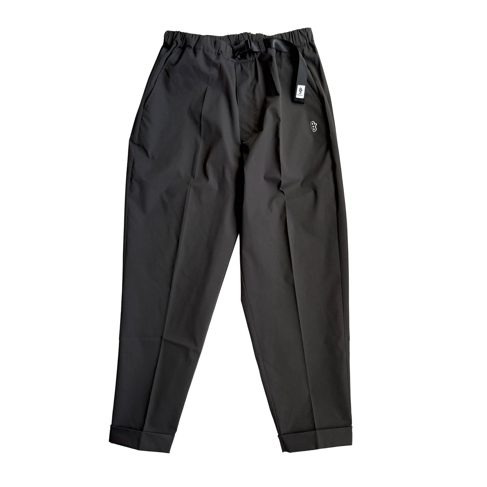 CENTER PRESS ADJUSTABLE TWILL PANTS -CHARCOAL-