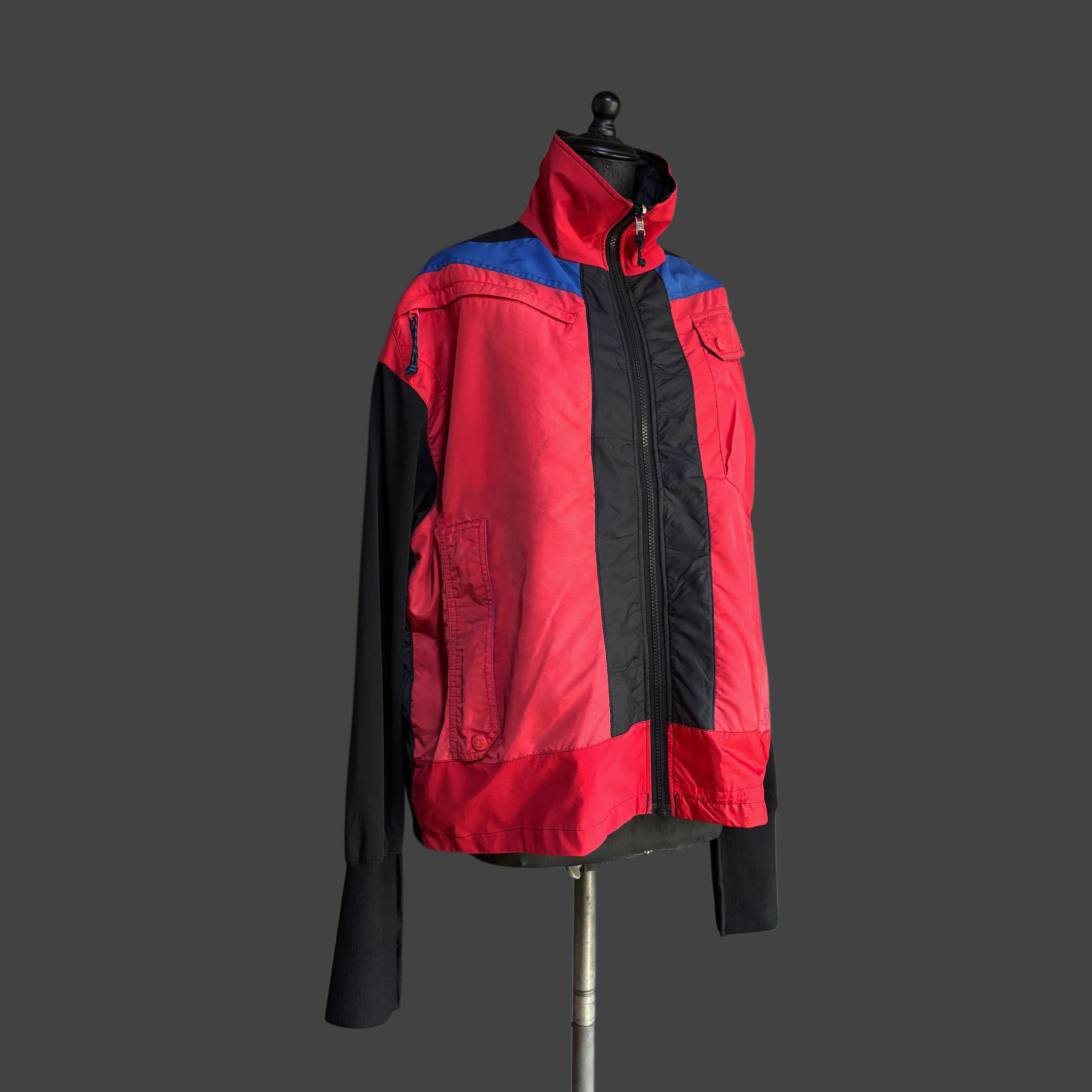 HIGH NECK NYLON JACKET – RED