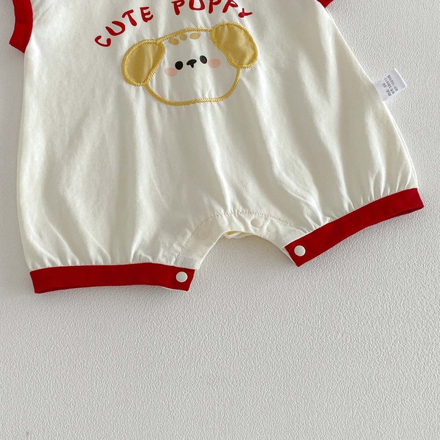 【BABY】キュートパピーノースリーブロンパース - 12