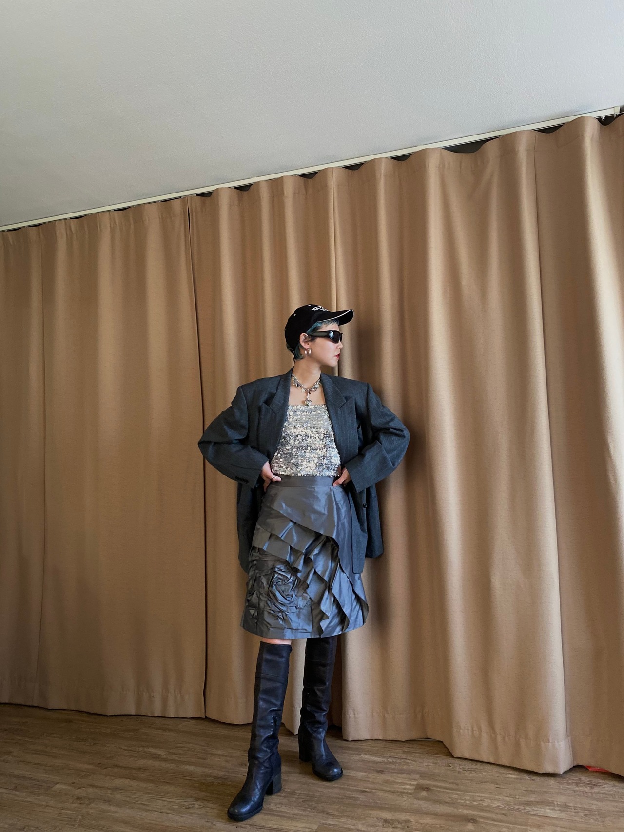 LANVIN COLLECTION rose design skirt-4300-8