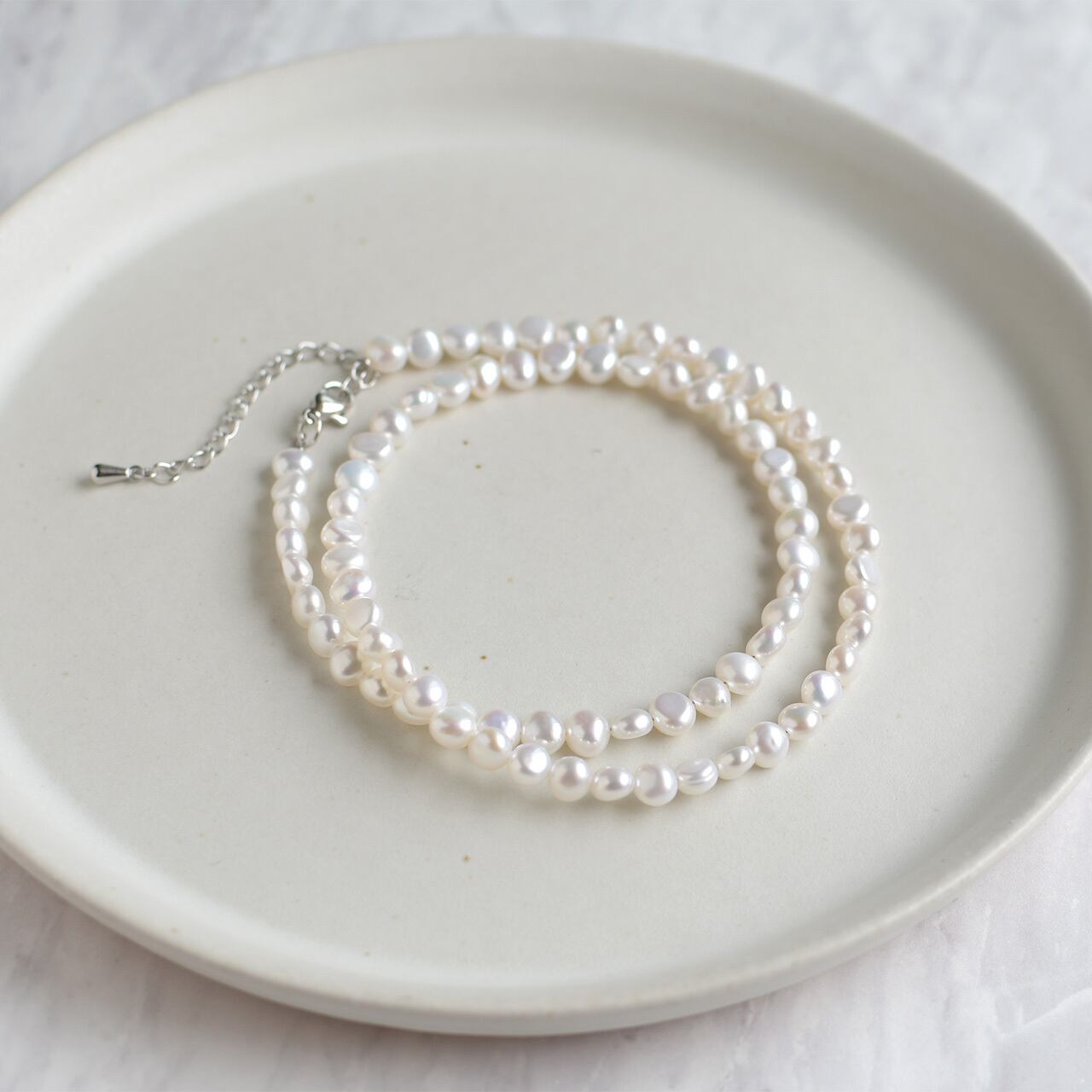 虹色　淡水バロックパールネックレス1連　FG25 淡水パール ネックレス バロック 4.0-5.0mm あいくるしい