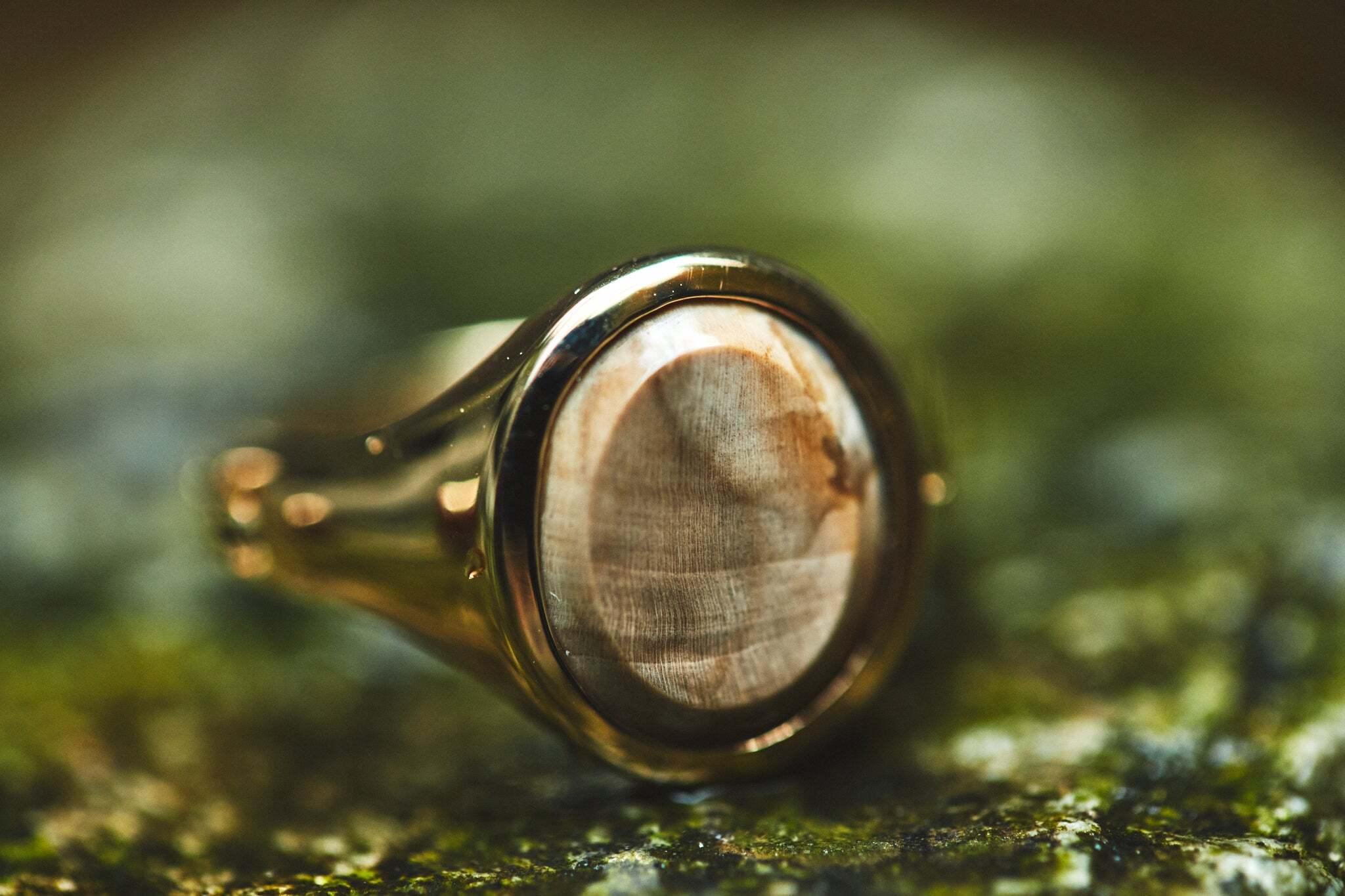 Abe`s SignetRing 10K Gold Petrified wood 珪化木 pinky ring Abe`s SignetRing 10K Gold Petrified wood 珪化木 pinky ring