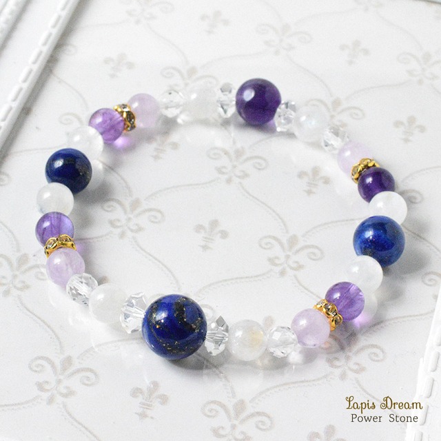 静かな心で、幸福を迎えにいくお守り ｜ ラピスラズリ、アメジストのパワーストーン ブレスレット