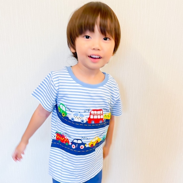 【Pico♡Tee】size100 くるまボーダー