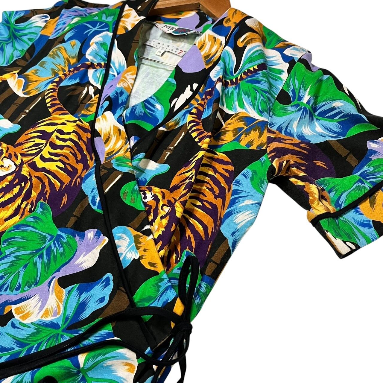 KENZO MEMENTO COLLECTION 2 コットンリネン ワンピース Vintage KENZO memento collection 2 Jungle Hawaiian Shirts